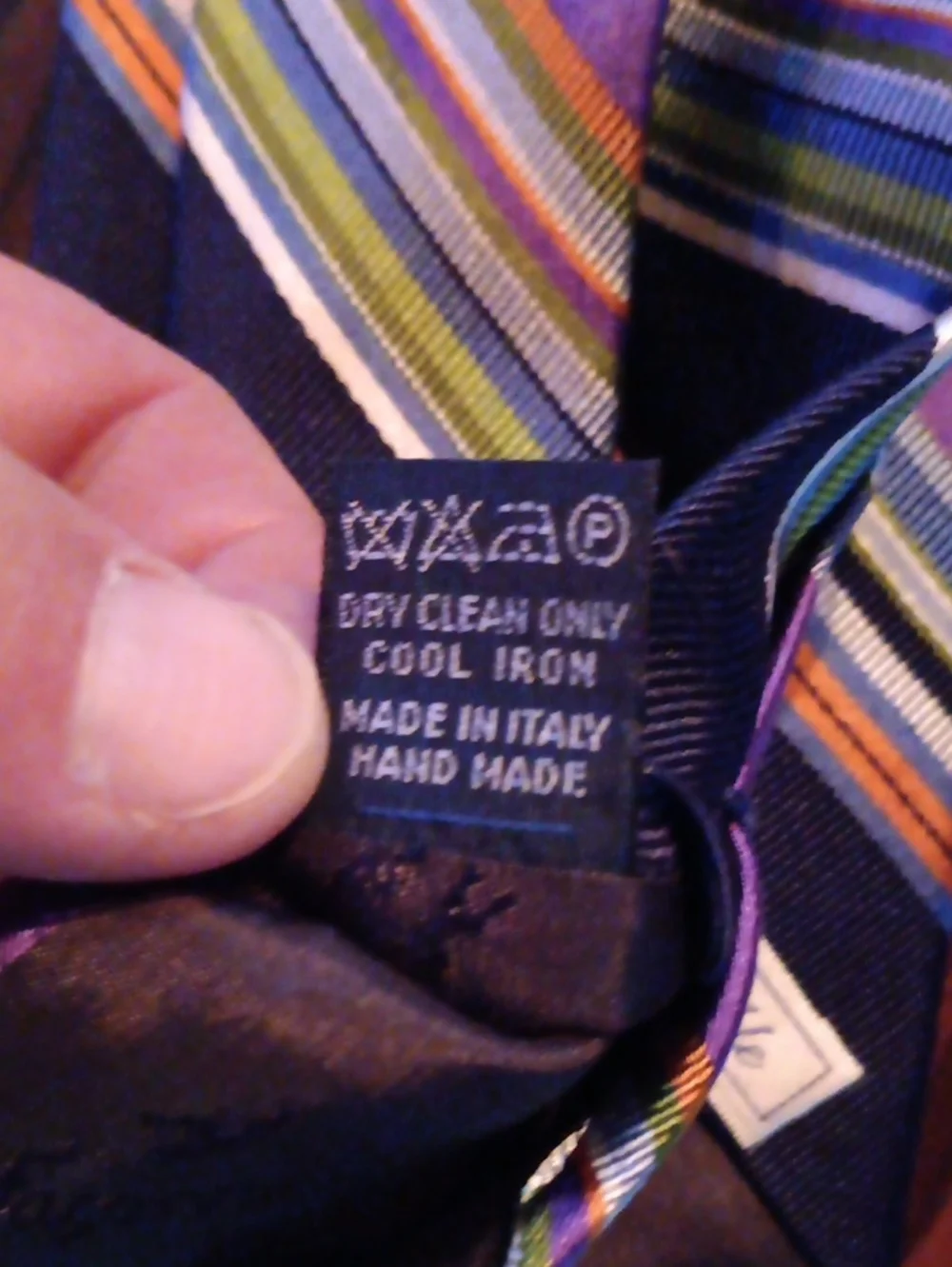 Faconnable Purple and Navy Multi-Stripe Silk Tie